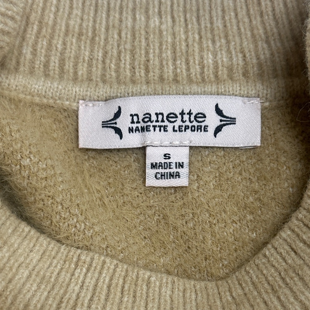 Nanette Lepore Eyelash Retro Pearl Cream Floral Crew Neck Sweater Small - Picture 7 of 8